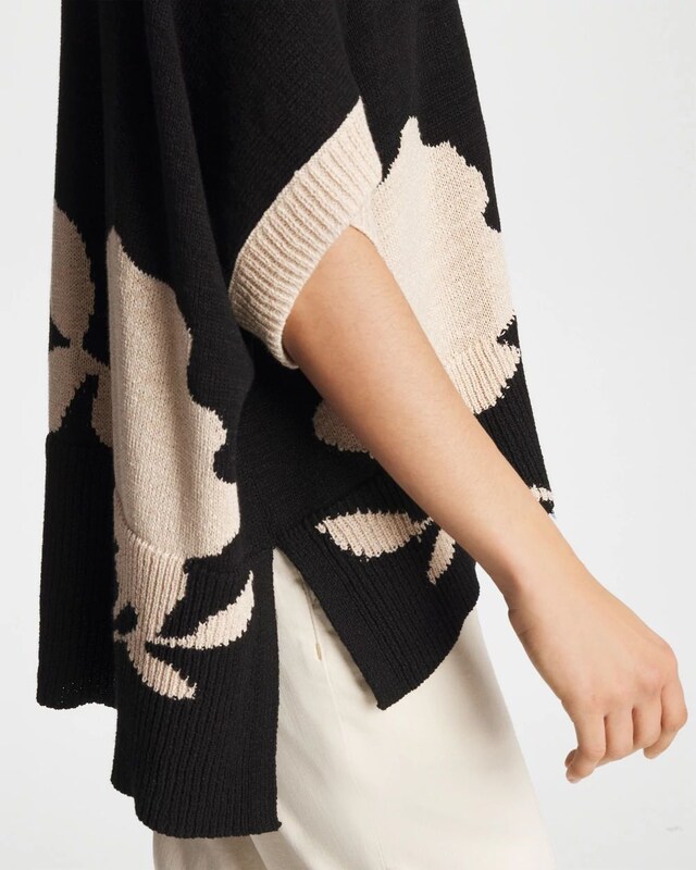 Kansai Bloom Intarsia Poncho - image 5